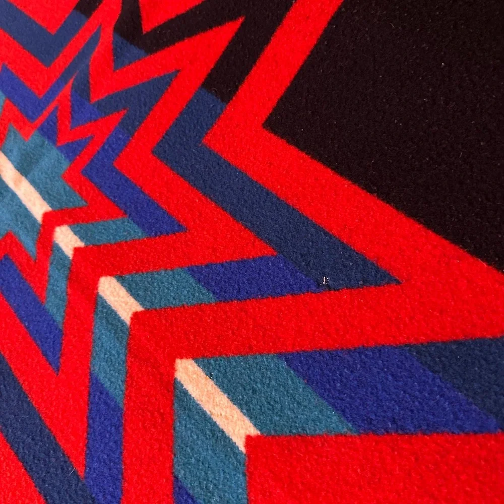 Pendleton Beaver State Sioux Star Wool Blanket Reversible Red Green 77x63 USA